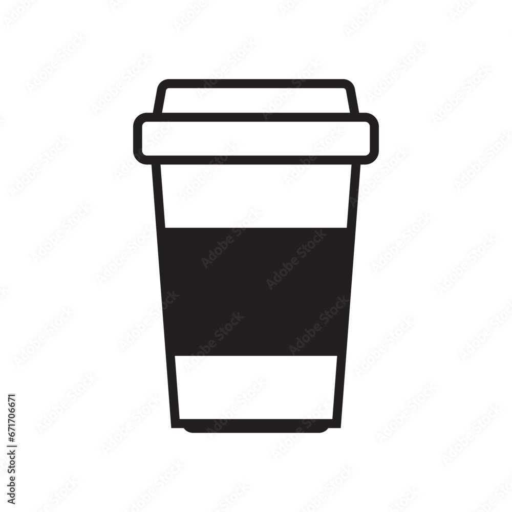 Hot coffee cup vector icon. Paper coffee cup icon isolated on white background. Hot coffee cup vector icon. Paper coffee cup icon isolated on white background.