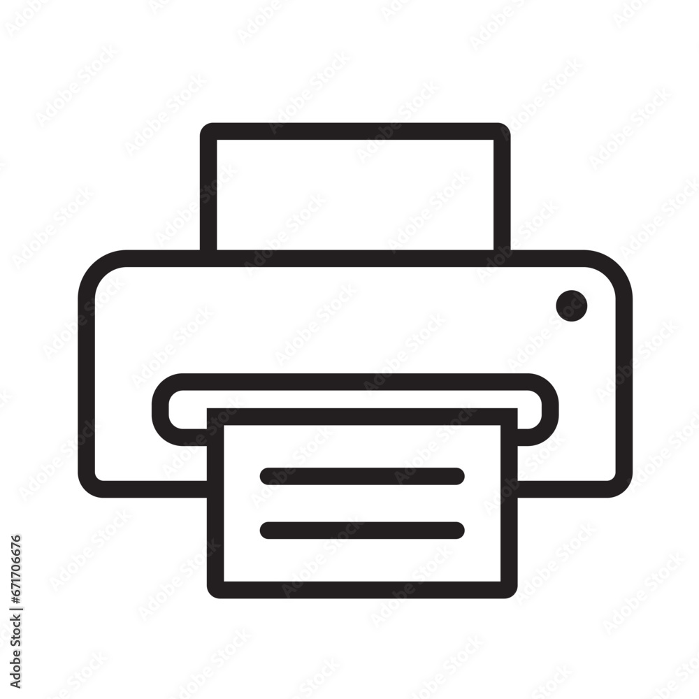 Printer icon on white background. Vector illustration. Printer icon on white background. Vector illustration.