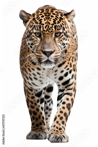 Leopard close-up isolated on white