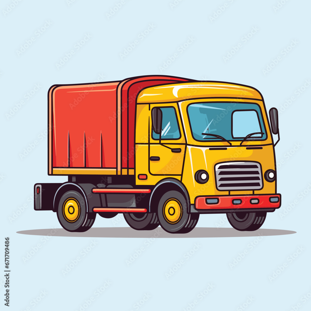 Cartoon truck isolated vehicle vector