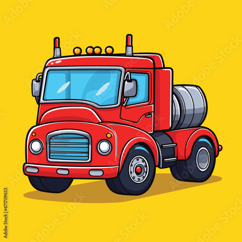 Cartoon truck isolated vehicle vector © baobabay