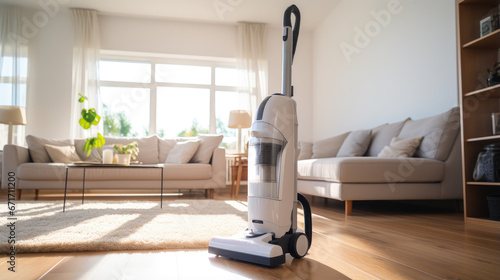 Vacuum cleaner in the room. photo