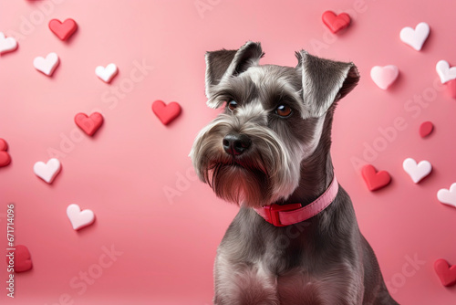 Generative AI illustration of schnauzer dog card