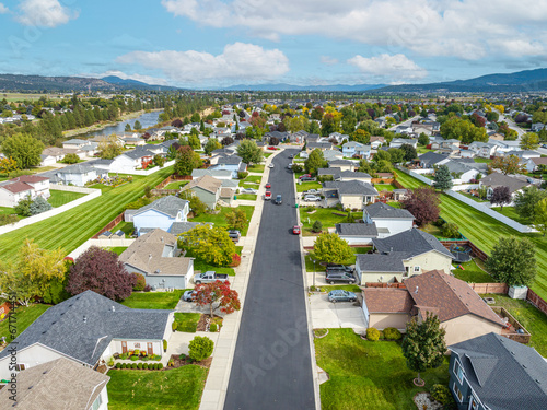 spokane new homes neighborhood aerial above