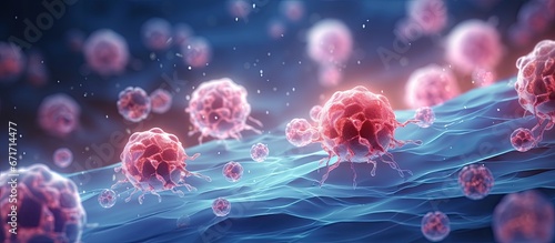 Illustration of cancer cells in 3D photo