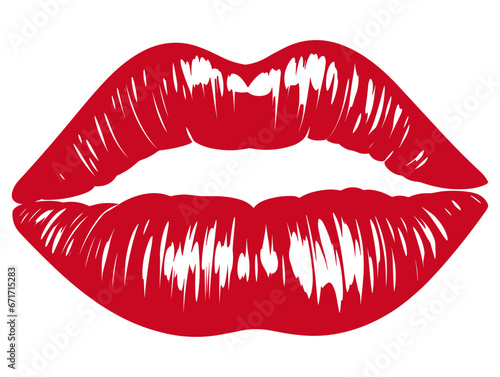 red lips lipstick kiss mouth isolated photo