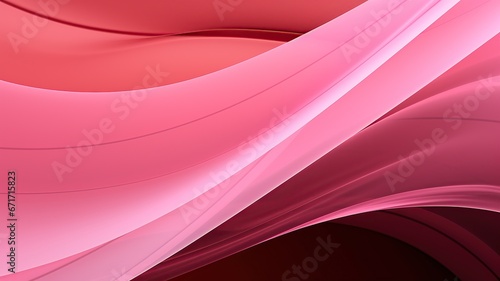 horizontal view of an abstract wallpaper background made of pink waves AI generated