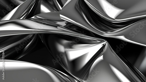 horizontal view of an illustration of silver lines as background AI generated photo
