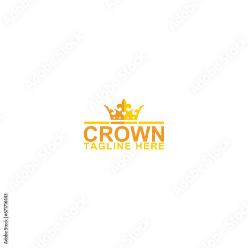 Crown Concept Logo Design Template Isolated on white background
