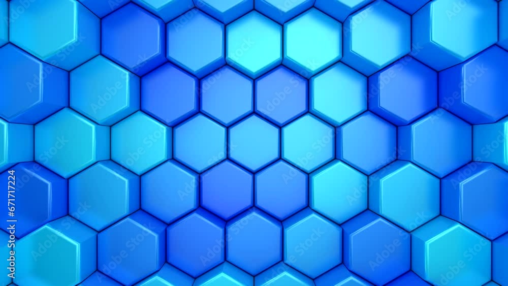 Background of Hexagons. Abstract motion, loop, two color, 3d rendering, 4k resolution
Background of Hexagons. Abstract motion, loop, two color, 3d rendering, 4k resolution