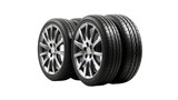 Car Tires Isolated on Transparent Background, Generative ai