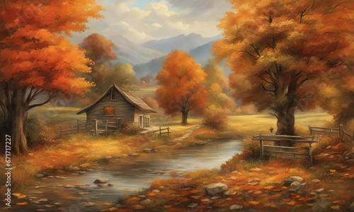 autumn landscape in the countryside