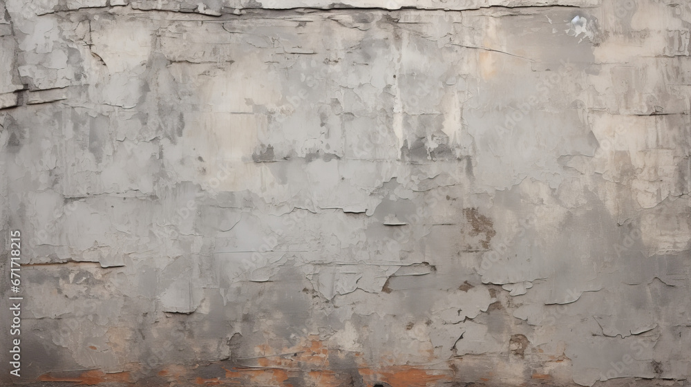 old wall background with grey paint peeling