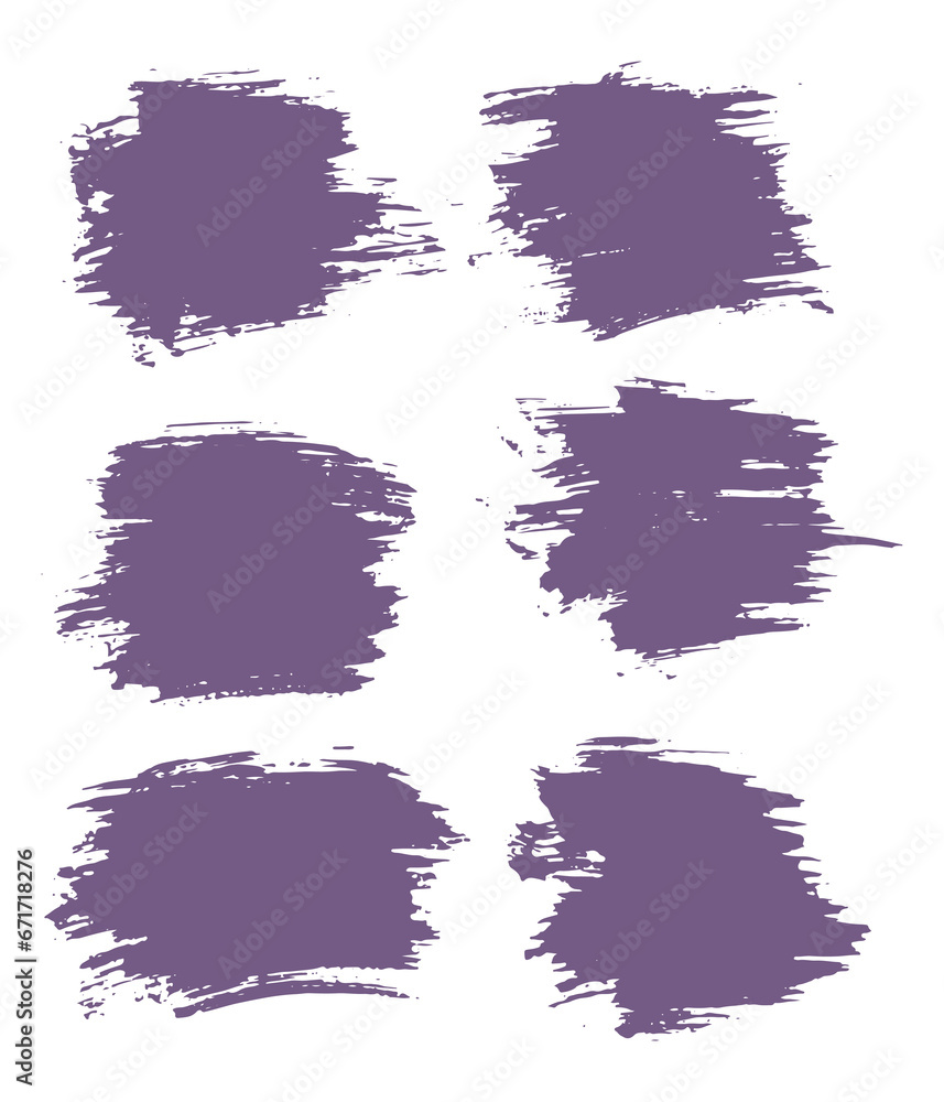 Hand painted abstract purple vector brush stroke set Hand painted abstract purple vector brush stroke set