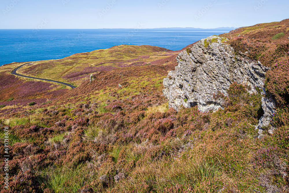 Wall Mural A rocky outcrop at the Mull of Kintyre on the Kintyre Peninsula, Argyll & Bute,