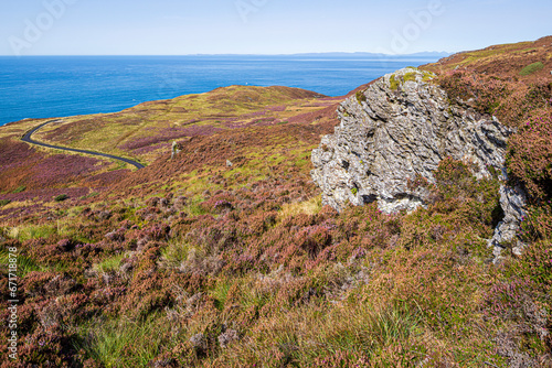 A rocky outcrop at the Mull of Kintyre on the Kintyre Peninsula, Argyll & Bute, Scotland UK