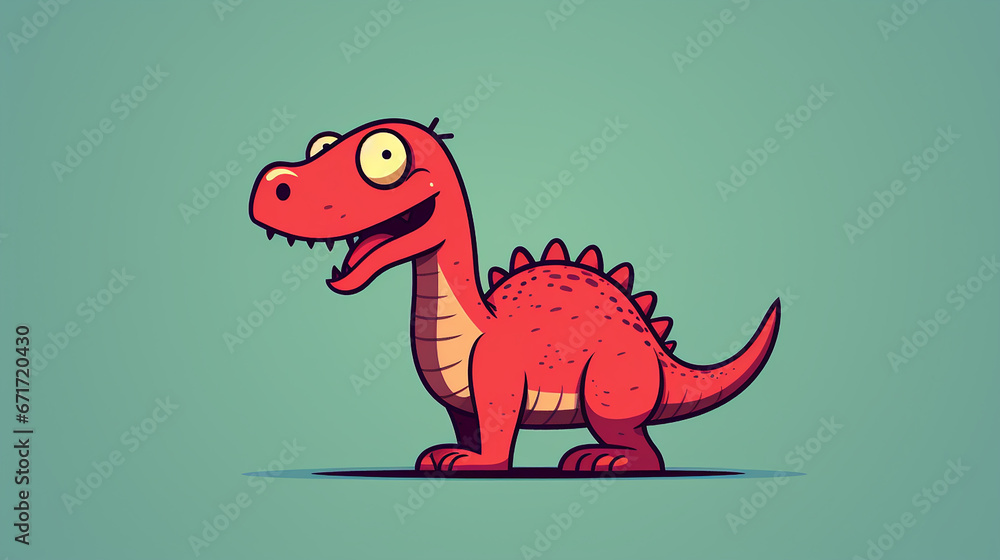 Fototapeta premium desenho de dinosauro maluco engraçado 