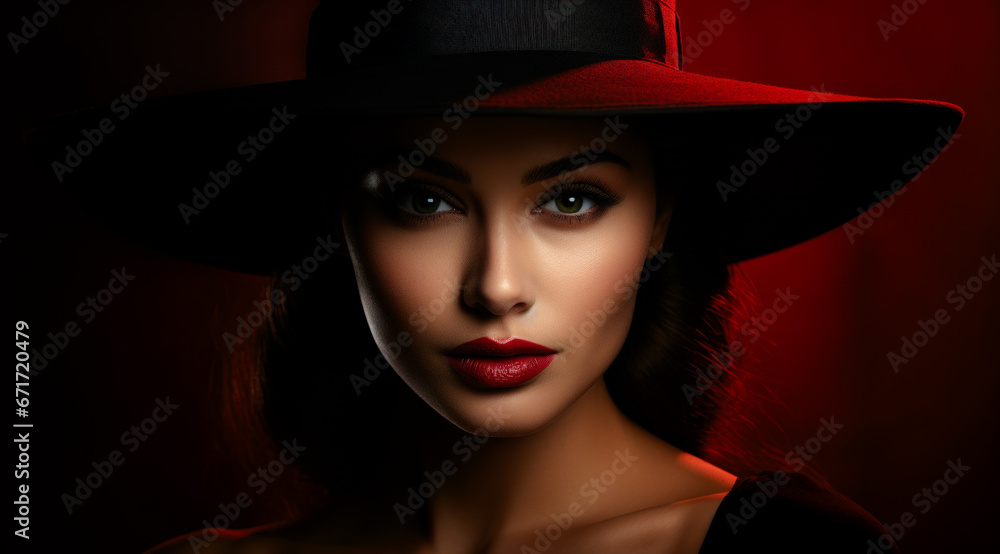 Beautiful Mysterious Woman with a Hat Wallpaper Cover Background Digital Art Card Magazine Beautiful Mysterious Woman with a Hat Wallpaper Cover Background Digital Art Card Magazine