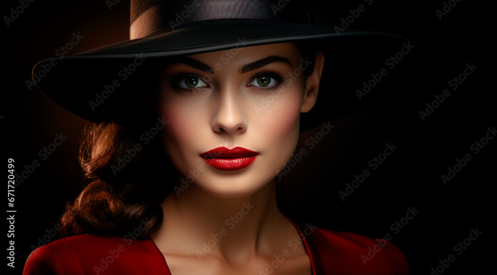 Beautiful Mysterious Woman with a Hat Wallpaper Cover Background Digital Art Card Magazine Beautiful Mysterious Woman with a Hat Wallpaper Cover Background Digital Art Card Magazine
