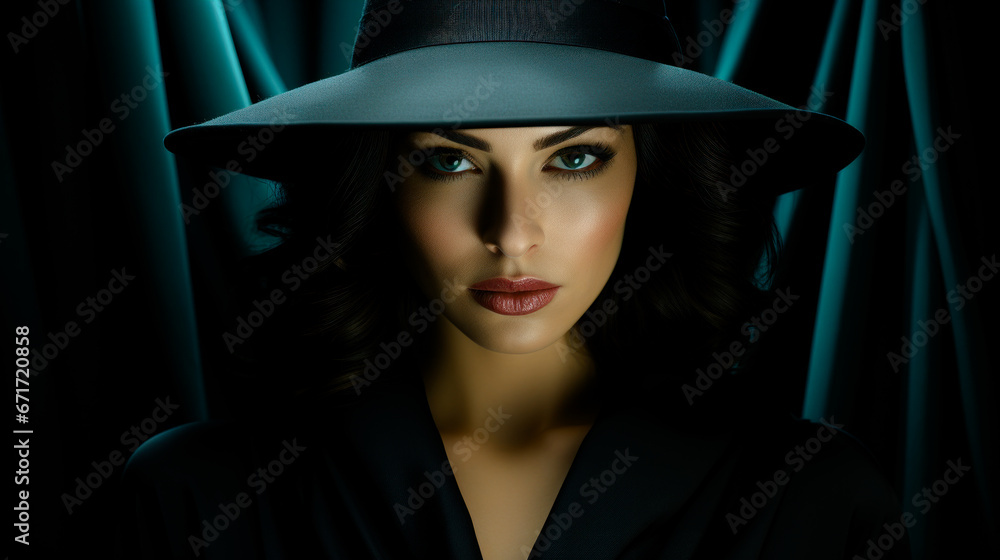 Beautiful Mysterious Woman with a Hat Wallpaper Cover Background Digital Art Card Magazine Beautiful Mysterious Woman with a Hat Wallpaper Cover Background Digital Art Card Magazine