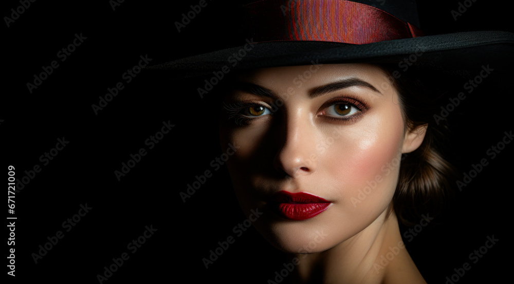 Beautiful Mysterious Woman with a Hat Wallpaper Cover Background Digital Art Card Magazine Beautiful Mysterious Woman with a Hat Wallpaper Cover Background Digital Art Card Magazine