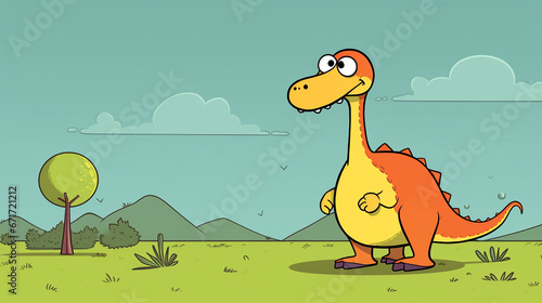 desenho de dinosauro maluco engraçado  photo