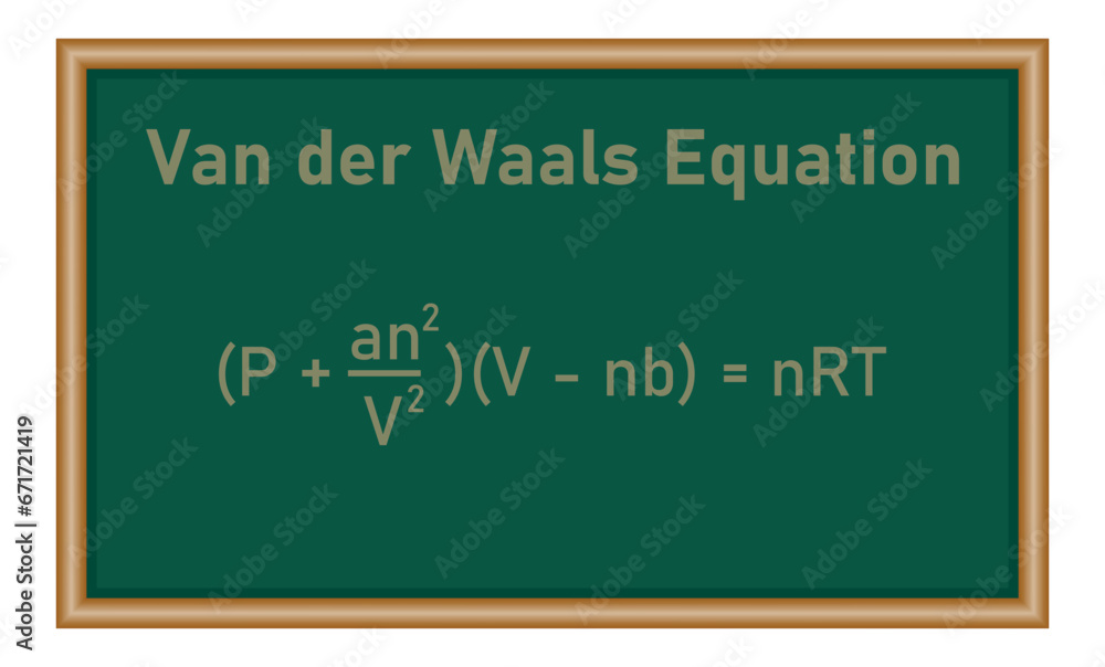 Van der waals equation in chemistry. Pressure, volume, temperature, gas constant and specific constants for each gas. Scientific resources for teachers and students.