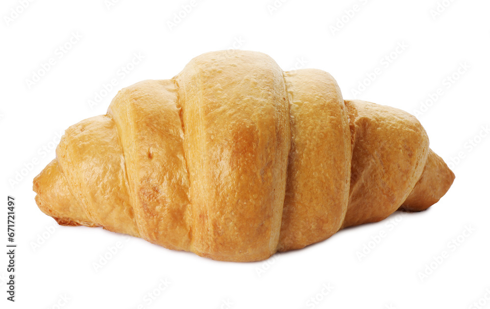 One delicious fresh croissant isolated on white