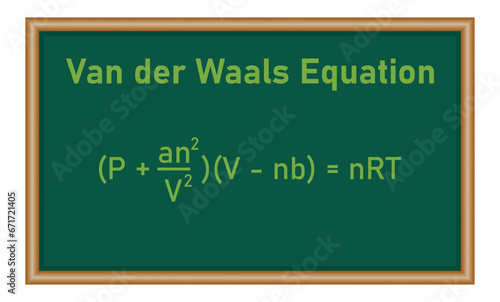 Van der waals equation in chemistry. Pressure, volume, temperature, gas constant and specific constants for each gas. Scientific resources for teachers and students.
