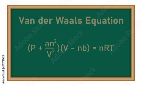 Van der waals equation in chemistry. Pressure, volume, temperature, gas constant and specific constants for each gas. Scientific resources for teachers and students.