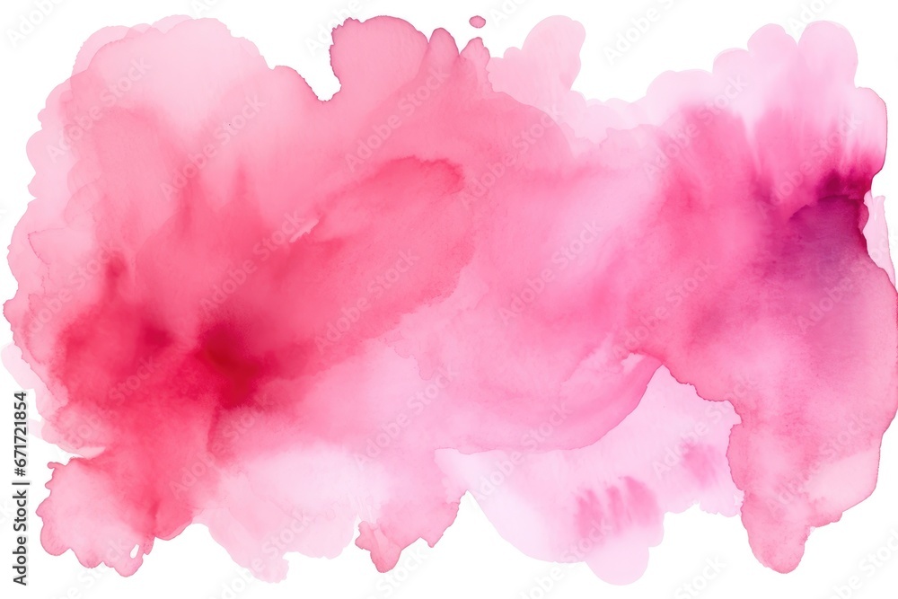 Ink Cloud Explosion in Vibrant Pink and Red Shades on a Clean White Canvas