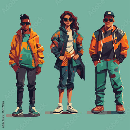 Vector set of a Nostalgic resurgence in 90s and Y2K aesthetics5