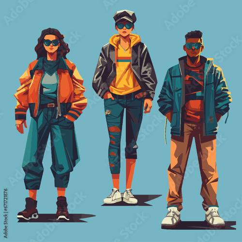 Vector set of a Nostalgic resurgence in 90s and Y2K aesthetics5