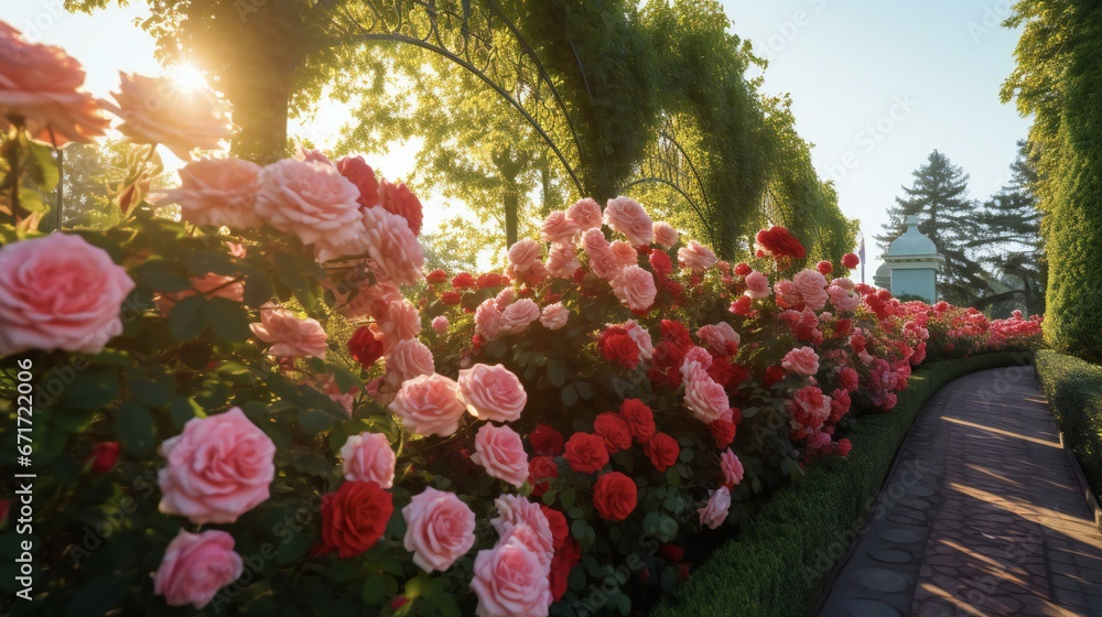 a beautiful rose flower garden