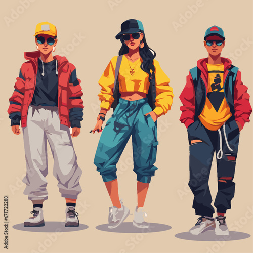 Vector set of a Nostalgic resurgence in 90s and Y2K aesthetics5