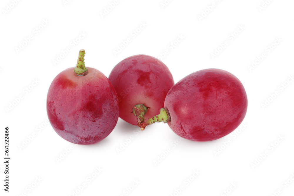 Tasty ripe red grapes isolated on white