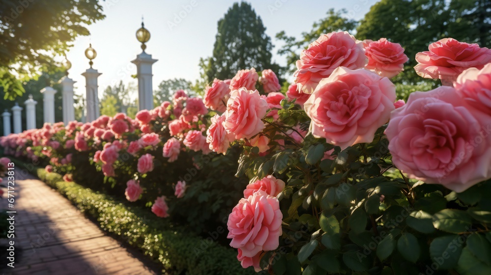 a beautiful rose flower garden