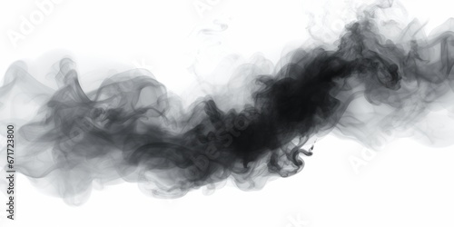 A detailed view of smoke on a plain white background. This versatile image can be used in a variety of projects