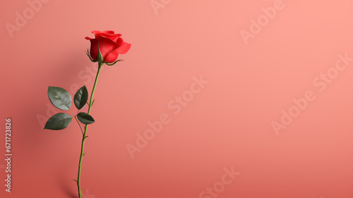 red rose on a black background HD 8K wallpaper Stock Photographic Image 