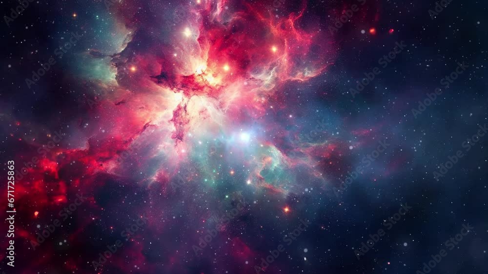 Animated space nebulosa and galaxy background with stars. Part4