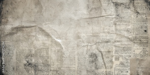 An image of an old newspaper with a torn piece of paper on top. This picture can be used to portray vintage or historical themes, news articles, or as a background for creative projects. photo