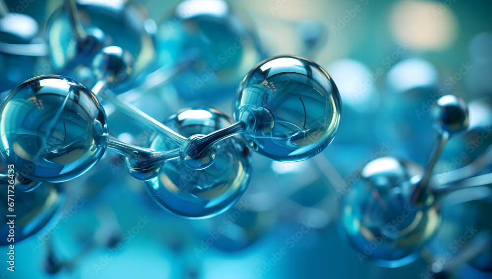 Extreme Closeup of a Molecule Structure - obrazy, fototapety, plakaty 