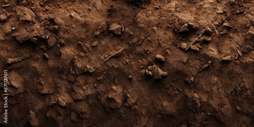 A close-up view of a dirt surface with scattered bones. This image can be used to depict archaeological discoveries, forensic investigations, or Halloween-themed designs. A close-up view of a dirt surface with scattered bones. This image can be used to depict archaeological discoveries, forensic investigations, or Halloween-themed designs.