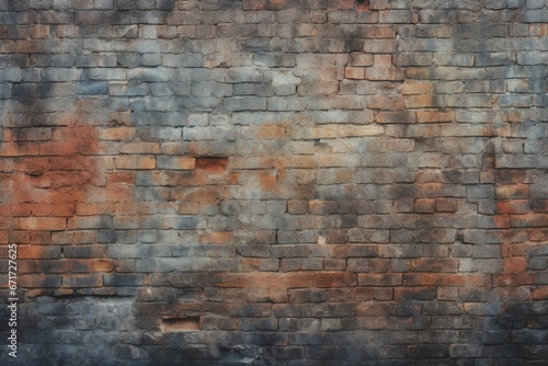 A fire hydrant sitting in front of a brick wall. This image can be used to represent urban infrastructure or safety measures in a cityscape.