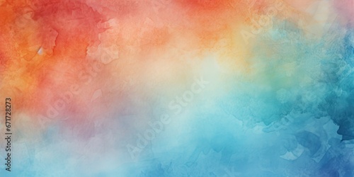 A beautiful watercolor painting depicting a sky filled with vibrant rainbow colors. This artwork can be used to add a touch of color and positivity to various creative projects.