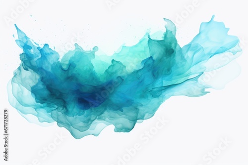 A detailed view of a blue substance on a clean white background. This image can be used to depict various concepts such as science, chemistry, experimentation, liquid, or abstract art.