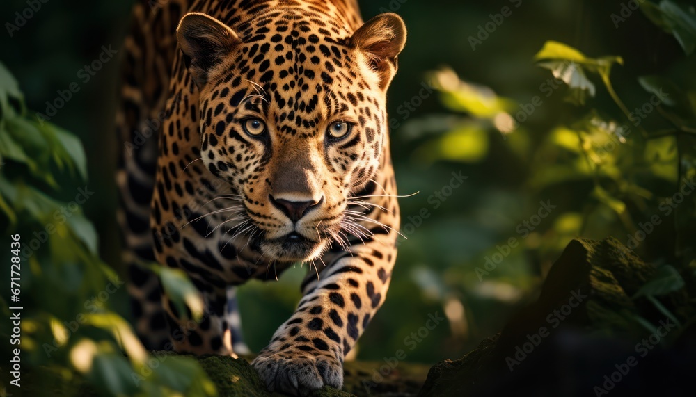 Photo of a Majestic JaguarStrolling Through the Enchanting, Verdant Wilderness Photo of a Majestic JaguarStrolling Through the Enchanting, Verdant Wilderness