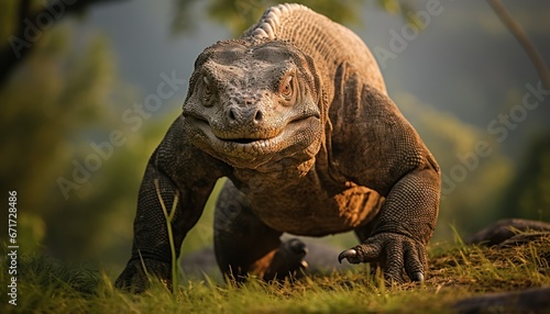 Photo of a Majestic Komodo Dragon in its Natural Habitat