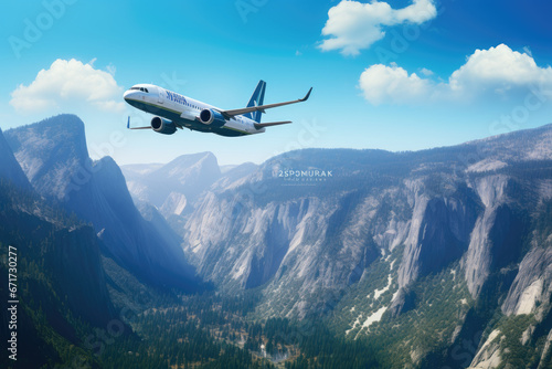 Wallpaper Mural Airbus A320 on a sunny day over Yosemite Valley Torontodigital.ca