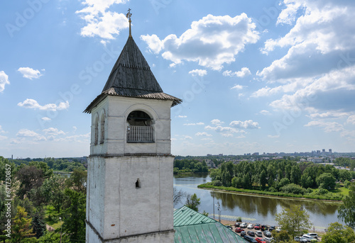 View from the bell tower of the Spaso-Preobrazhensky monastery on the city of Yaroslavl